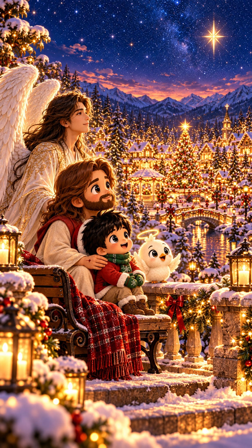 Starry Winter Lookout in the illustrated Christmas Garden